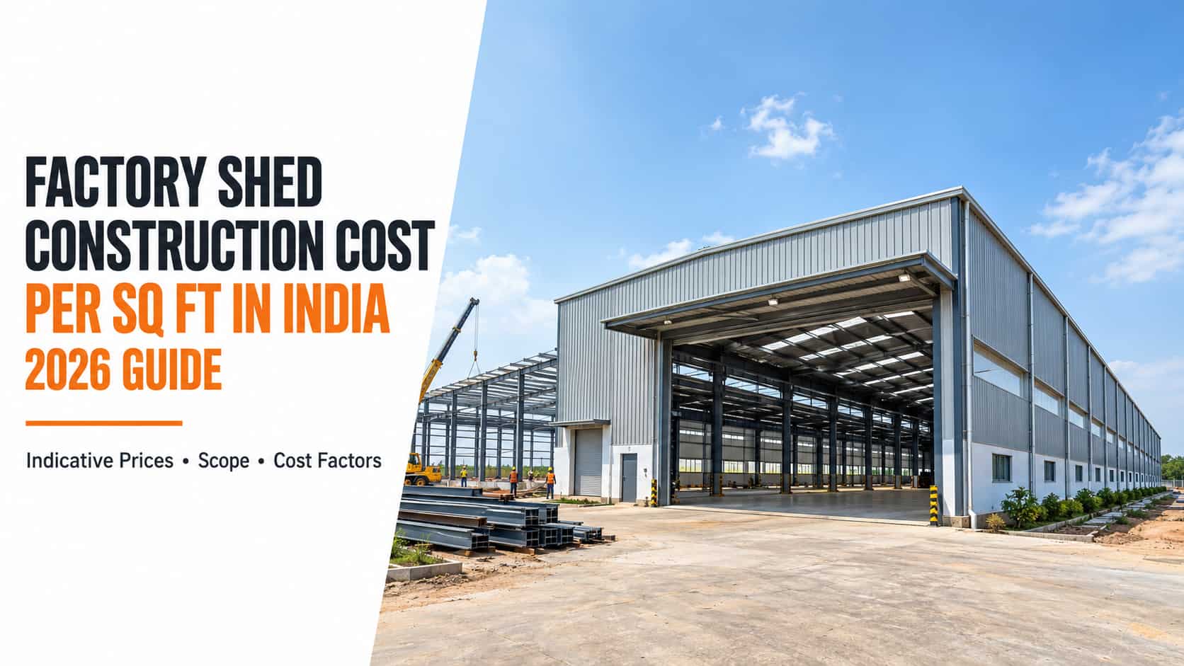 Factory shed construction cost in India 2026 guide