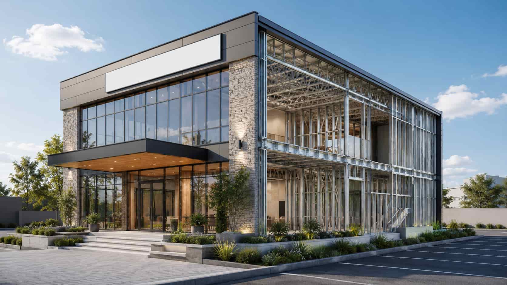lgsf commercial modern steel building
