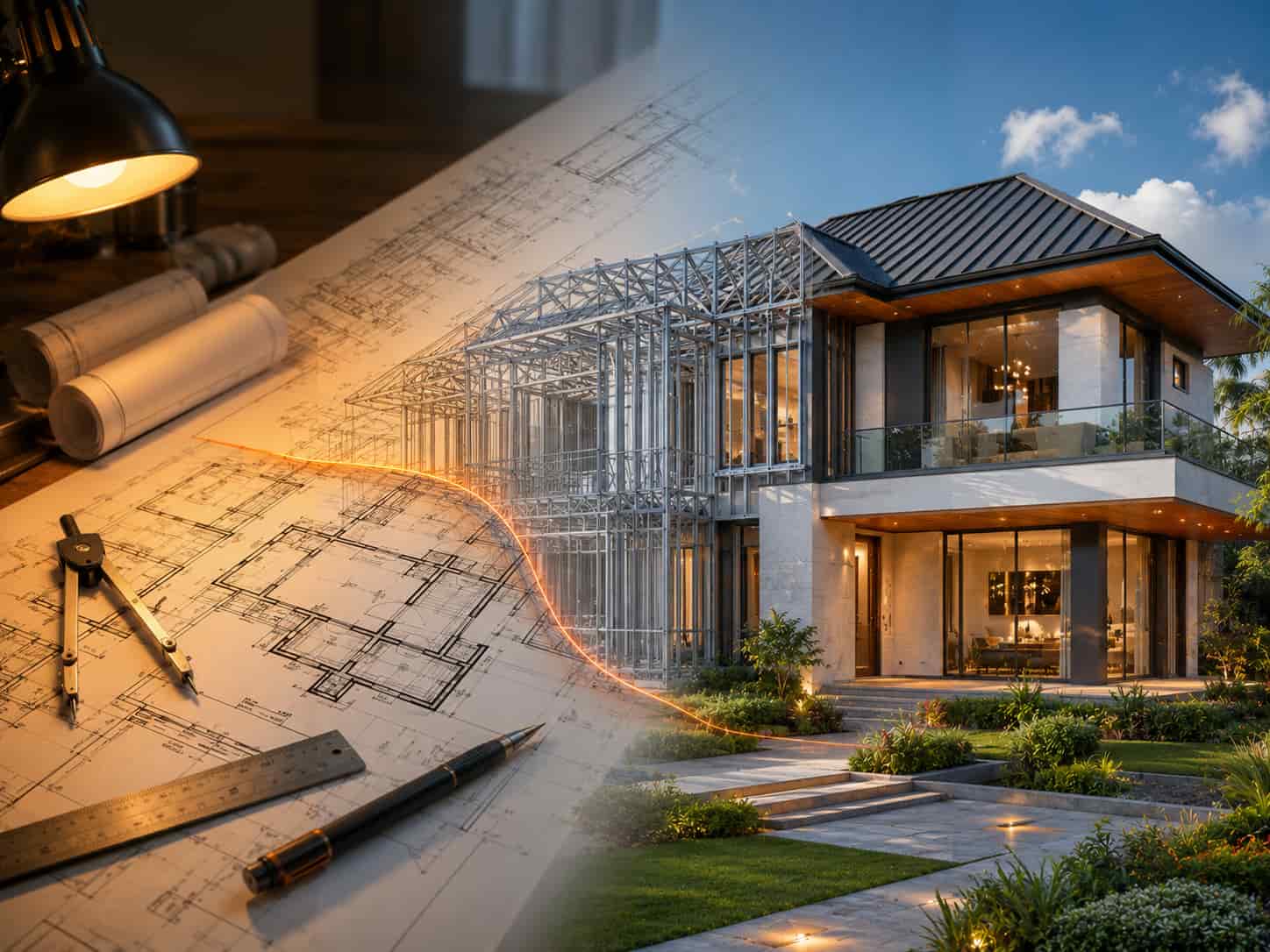 lgsf steel building in jadro from layout drawing to finish project